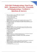 NUR 2063 Pathophysiology Final Exam 2025 &ndash; Rasmussen University &vert; Essentials of Pathophysiology &vert; Verified A&plus; Questions & Answers