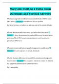 Maryville NURS 611 Patho Exam  Questions And Verified Answers