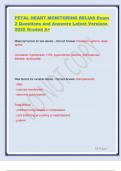 FETAL HEART MONITORING RELIAS Exam 2 Questions and Answers Latest Versions 2025 Graded