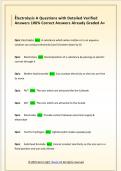 Electrolysis A Questions with Detailed Verified  Answers 100&percnt; Correct Answers Already Graded A&plus; 