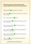 Electrolysis Questions with Detailed Verified  Answers 100&percnt; Correct Answers Already Graded A&plus;