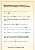 Electrolysis Questions with Detailed Verified  Answers 100&percnt; Correct Answers Already Graded A&plus;