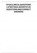 CPJE Practice Questions Questions With Answers &vert; CPJE Clinical Practice Questions With Answers Updated &vert; CPJE Exam Questions and Answers Updated & CPJE Clinical Questions With Answers Latest Update 2024&sol;2025