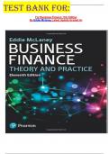 TEST BANK FOR&colon;  For Business Finance 11th Edition By Eddie Mclaney Latest Update Graded A&plus;