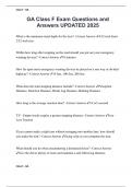 GA Class F Exam Questions and Answers UPDATED 2025