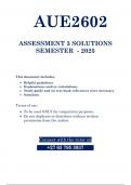 AUE2602 ASSIGNMENT 3 &lpar;QUESTIONS & ANSWERS&rpar; 2025  - DUE 22 SEPTEMBER 2025 