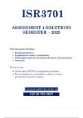 ISR3701 ASSIGNMENT 4 (QUESTIONS & ANSWERS) 2025  - DUE 22 SEPTEMBER 2025 