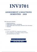 INV3701  ASSIGNMENT 2 &lpar;QUESTIONS & ANSWERS&rpar; 2025  - DUE 23 SEPTEMBER 2025