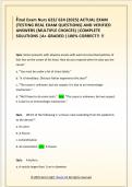 Final Exam Nurs 623&sol; 624 &lpar;2025&rpar; ACTUAL EXAM  &lpar;TESTING REAL EXAM QUESTIONS&rpar; AND VERIFIED  ANSWERS &lpar;MULTIPLE CHOICES&rpar; &vert;COMPLETE  SOLUTIONS &vert;A&plus; GRADED &vert;100&percnt; CORRECT&excl;&excl; &excl;&excl; 