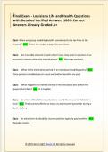 Final Exam - Louisiana Life and Health Questions  with Detailed Verified Answers 100&percnt; Correct  Answers Already Graded A&plus;