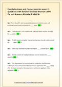 Florida Business and Finance practice exam &num;1  Questions with Detailed Verified Answers 100&percnt;  Correct Answers Already Graded A&plus;