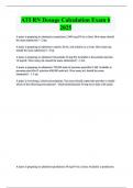 ATI RN Dosage Calculation Exam 6 2025 practice questions and correct detailed answers already graded a&plus;