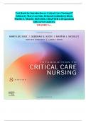 Test Bank for Introduction to Critical Care Nursing 8th  Edition by Mary Lou Sole&comma; Deborah Goldenberg Klein&comma;  Marthe J&period; Moseley 2025-2026&period; CHAPTER 1-20 questions  with correct answers&period;  GRADED A&plus;&period; 