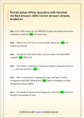 Florida Safety Officer Questions with Detailed  Verified Answers 100&percnt; Correct Answers Already  Graded A&plus; 
