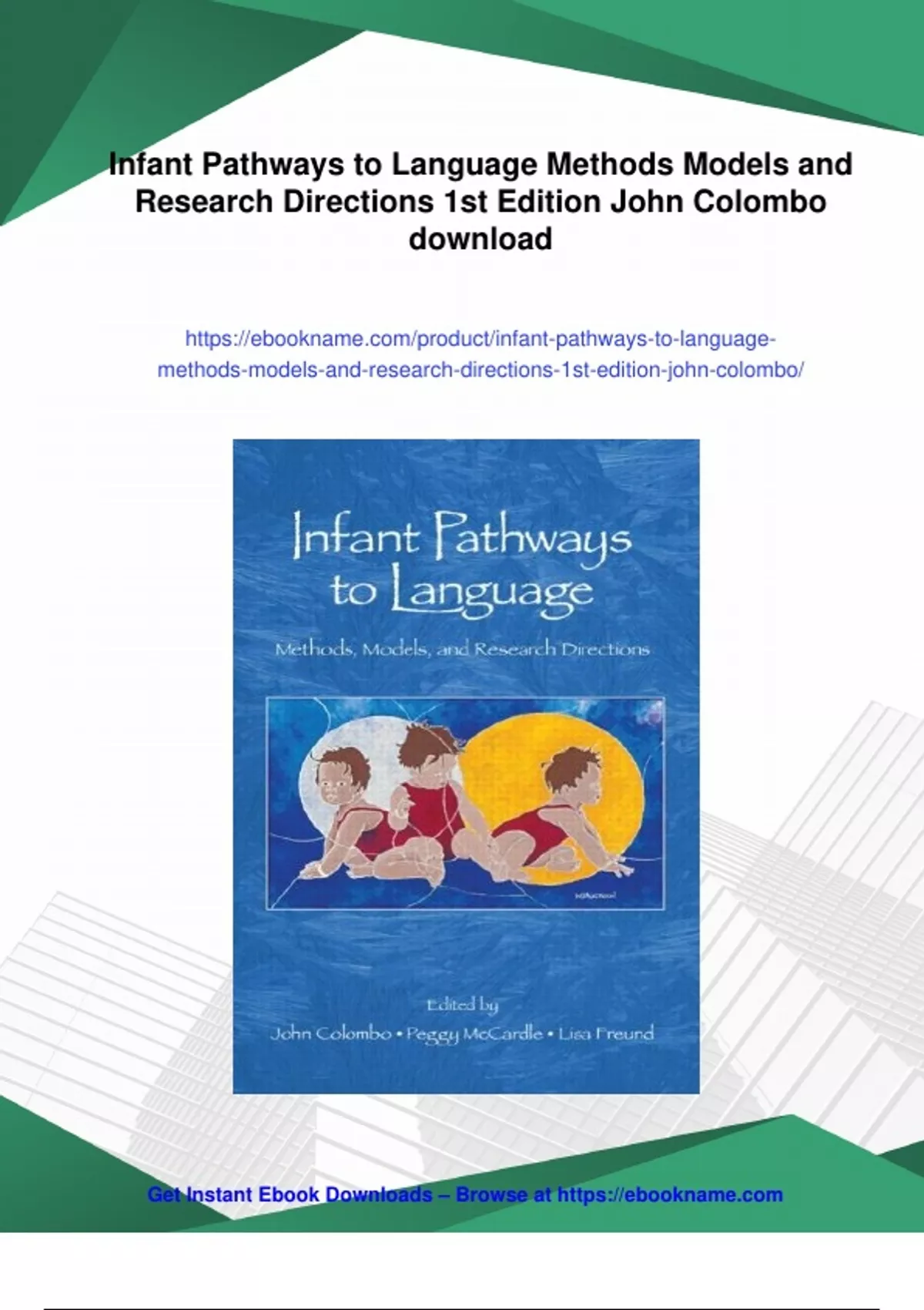 Summary Infant Pathways to Language Methods Models and Research ...