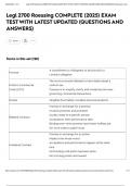 Legl 2700 Roessing COMPLETE &lpar;2025&rpar; EXAM TEST WITH LATEST UPDATED &lpar;QUESTIONS AND ANSWERS&rpar;