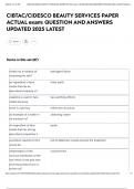 CIBTAC&sol;CIDESCO BEAUTY SERVICES PAPER ACTUAL exam&colon; QUESTION AND ANSWERS UPDATED 2025 LATEST