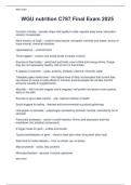 WGU nutrition C787 Final Exam 2025