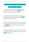 Gastrointestinal System Questions and Verified Answers