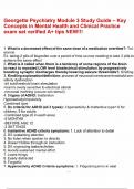 Georgette Psychiatry Module 3 Study Guide &ndash; Key Concepts in Mental Health and Clinical Practice exam set verified A&plus; tips NEW&excl;&excl;&excl;