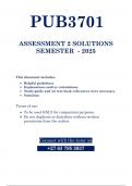 PUB3701 Assignment 2 &lpar;QUESTIONS & ANSWERS&rpar; 2025  - DUE 26 SEPTEMBER 2025