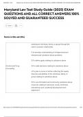 Maryland Law Test Study Guide &lpar;2025&rpar; EXAM QUESTIONS AND ALL CORRECT ANSWERS 100&percnt; SOLVED AND GUARANTEED SUCCESS