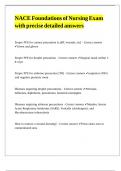NACE Foundations of Nursing Exam with precise detailed answers 