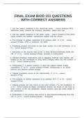 FINAL EXAM BIOD 151 QUESTIONS WITH CORRECT ANSWERS