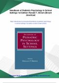 Handbook of Pediatric Psychology in School Settings 1st Edition Ronald T&period; Brown &lbrack;Brown - Instant Download