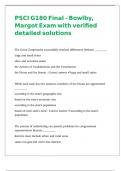 PSCI G180 Final - Bowlby&comma; Margot Exam &lpar;128 questions&rpar; with verified detailed solutions 