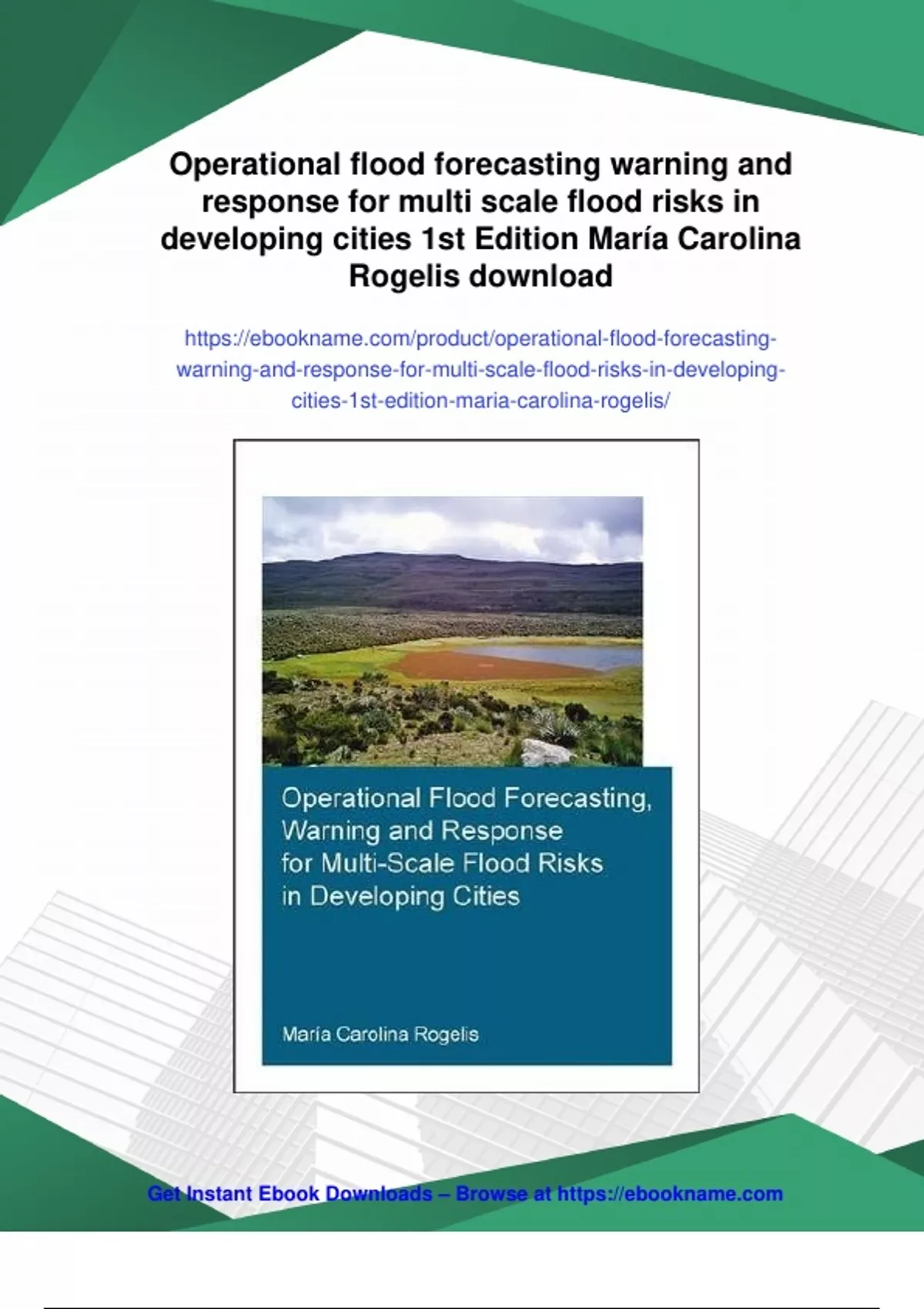 Summary Operational flood forecasting warning and response for multi ...