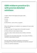 GERI midterm practice Q-s &lpar;155 questions&rpar; with precise detailed solutions 