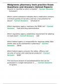 Walgreens pharmacy tech practice Exam Questions and Answers &lpar;Solved Papers&rpar;