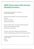 GERI Final exam &lpar;100 questions&rpar; with precise detailed answers 