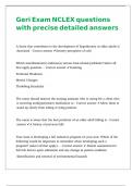Geri Exam NCLEX questions with precise detailed answers