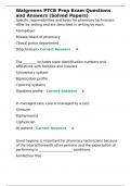 Walgreens PTCB Prep Exam Questions and Answers &lpar;Solved Papers&rpar;&period;
