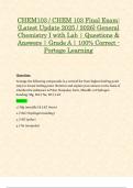 CHEM103 &sol; CHEM 103 Final Exam&colon; &lpar;Latest Update 2025 &sol; 2026&rpar; General Chemistry I with Lab &vert; Questions & Answers &vert; Grade A &vert; 100&percnt; Correct - Portage Learning