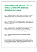 Quantitative Analysis C723 - Unit 2 Exam with precise detailed answers