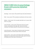 WGU C180 intro to psychology Exam with precise detailed answers 