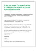Interpersonal Communication C180 Questions with accurate detailed solutions 