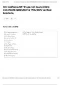 ICC California UST Inspector Exam &lpar;2025&rpar; COMPLETE QUESTIONS With 100&percnt; Verified Solutions&comma;