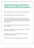 WGU psychology c180 Exam &lpar;115 questions&rpar; with precise detailed answers 