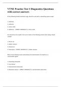 VTNE Practice Test 1 Diagnostics Questions with correct answers 