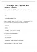 VTNE Practice Test A Questions With Accurate Solutions