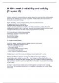 N 580 - week 6 reliability and validity &lpar;Chapter 15&rpar; Questions and Answers