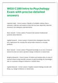 WGU C180 Intro to Psychology Exam &lpar;74 questions&rpar; with precise detailed answers 