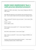 NURS 5463 &lpar;NURS5463&rpar; Test 1 with precise detailed answers 