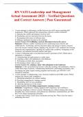 RN VATI Leadership and Management Actual Assessment 2025 &ndash; Verified Questions and Correct Answers &vert; Pass Guaranteed