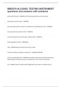 BREATH ALCOHOL TESTING INSTRUMENT questions and answers with solutions&period;