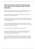 Alcohol and Drug Testing Technician Test with 100&percnt; Correct Answers &vert;2025 LATEST UPDATED